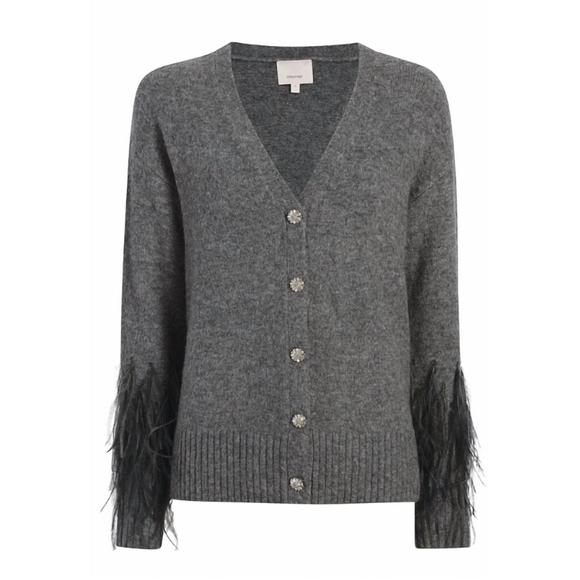 NEW CINQ A SEPT briana cardigan in medium heather grey - Picture 4 of 4
